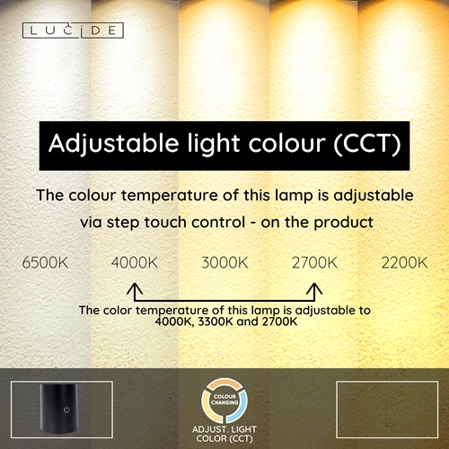 Lucide ORTOLAN - Floor lamp - LED Dim. - CCT - 2700K/4000K - Black | Essential - USP